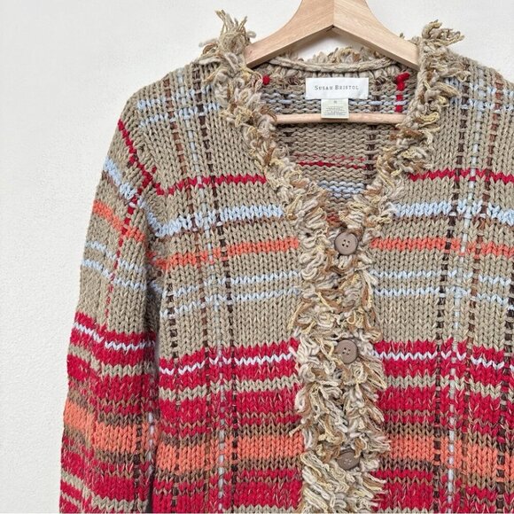 Susan Bristol Womens Small Chunky Hand Embroidered Fringe Multi Color Ca… - Picture 9 of 16